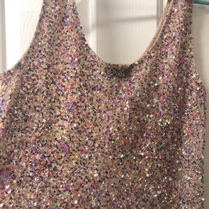 Top Shop rainbow beads Beaded Sleeveless Top